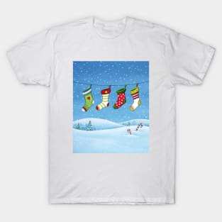 Christmas stockings landscape T-Shirt